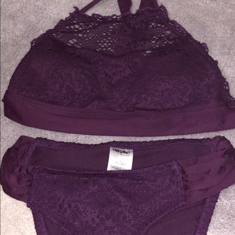 violet lace bikini set